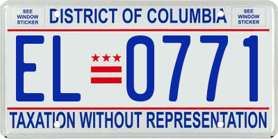 DC license plate EL0771