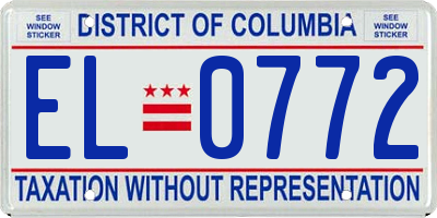 DC license plate EL0772