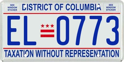 DC license plate EL0773