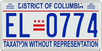 DC license plate EL0774