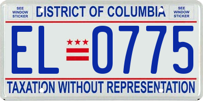 DC license plate EL0775