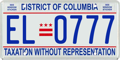 DC license plate EL0777