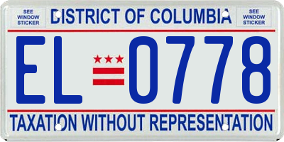 DC license plate EL0778