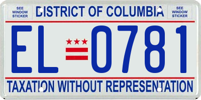 DC license plate EL0781