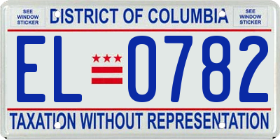 DC license plate EL0782