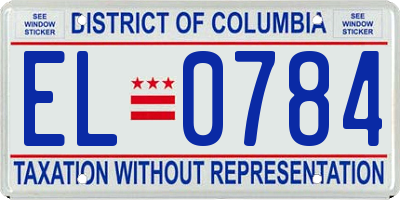 DC license plate EL0784