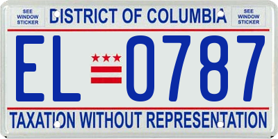 DC license plate EL0787