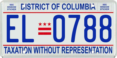 DC license plate EL0788