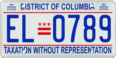 DC license plate EL0789