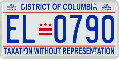 DC license plate EL0790