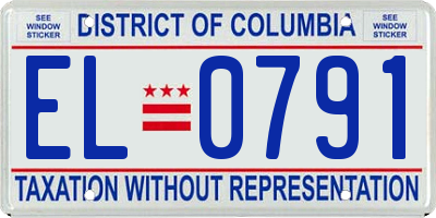 DC license plate EL0791