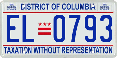 DC license plate EL0793