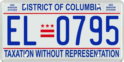 DC license plate EL0795