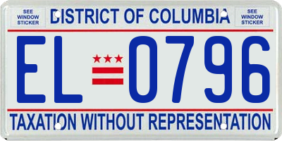 DC license plate EL0796