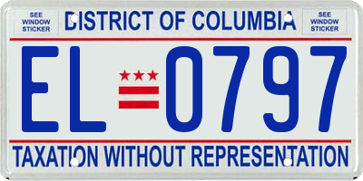 DC license plate EL0797