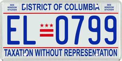 DC license plate EL0799