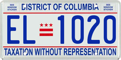 DC license plate EL1020