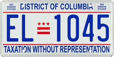 DC license plate EL1045