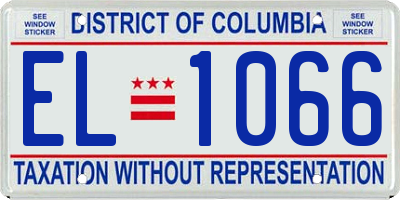DC license plate EL1066