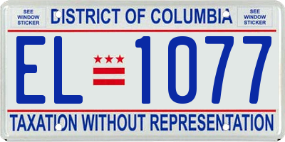DC license plate EL1077