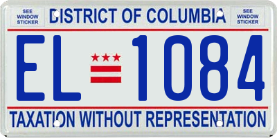 DC license plate EL1084