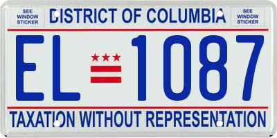 DC license plate EL1087