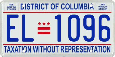 DC license plate EL1096
