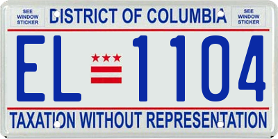 DC license plate EL1104