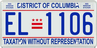 DC license plate EL1106