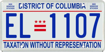 DC license plate EL1107