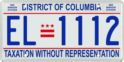 DC license plate EL1112