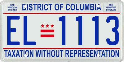 DC license plate EL1113