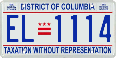 DC license plate EL1114