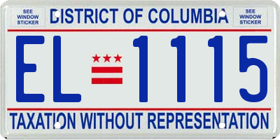 DC license plate EL1115