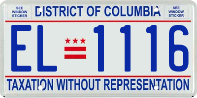 DC license plate EL1116