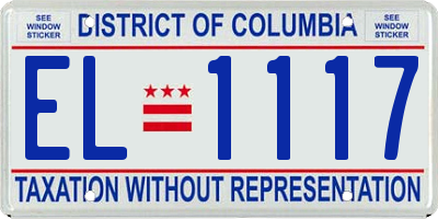 DC license plate EL1117