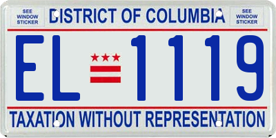 DC license plate EL1119