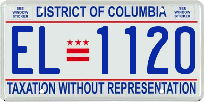 DC license plate EL1120