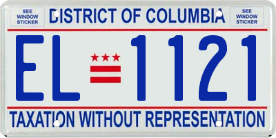 DC license plate EL1121