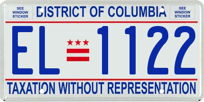 DC license plate EL1122