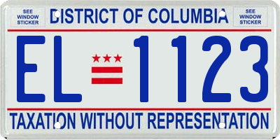 DC license plate EL1123