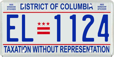 DC license plate EL1124