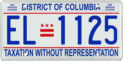 DC license plate EL1125