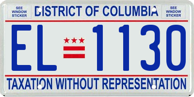 DC license plate EL1130