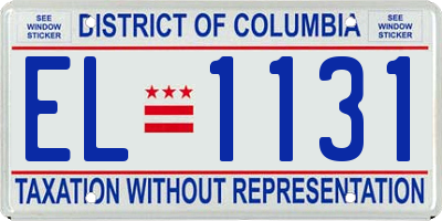 DC license plate EL1131