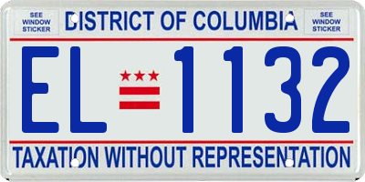 DC license plate EL1132