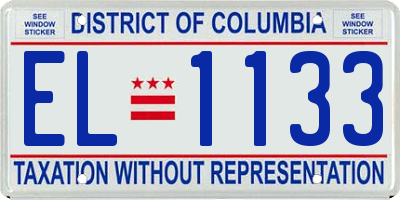 DC license plate EL1133