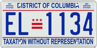 DC license plate EL1134