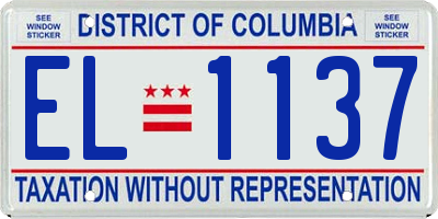 DC license plate EL1137