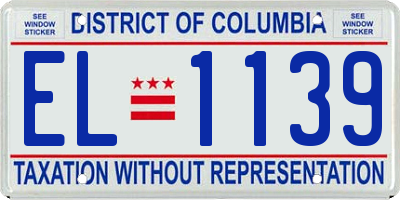 DC license plate EL1139